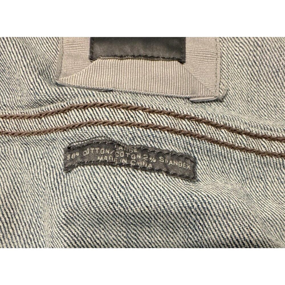 Abercrombie & Fitch Denim Jacket Women Large Blue Button Distressed Y2k 90s - Picture 7 of 11